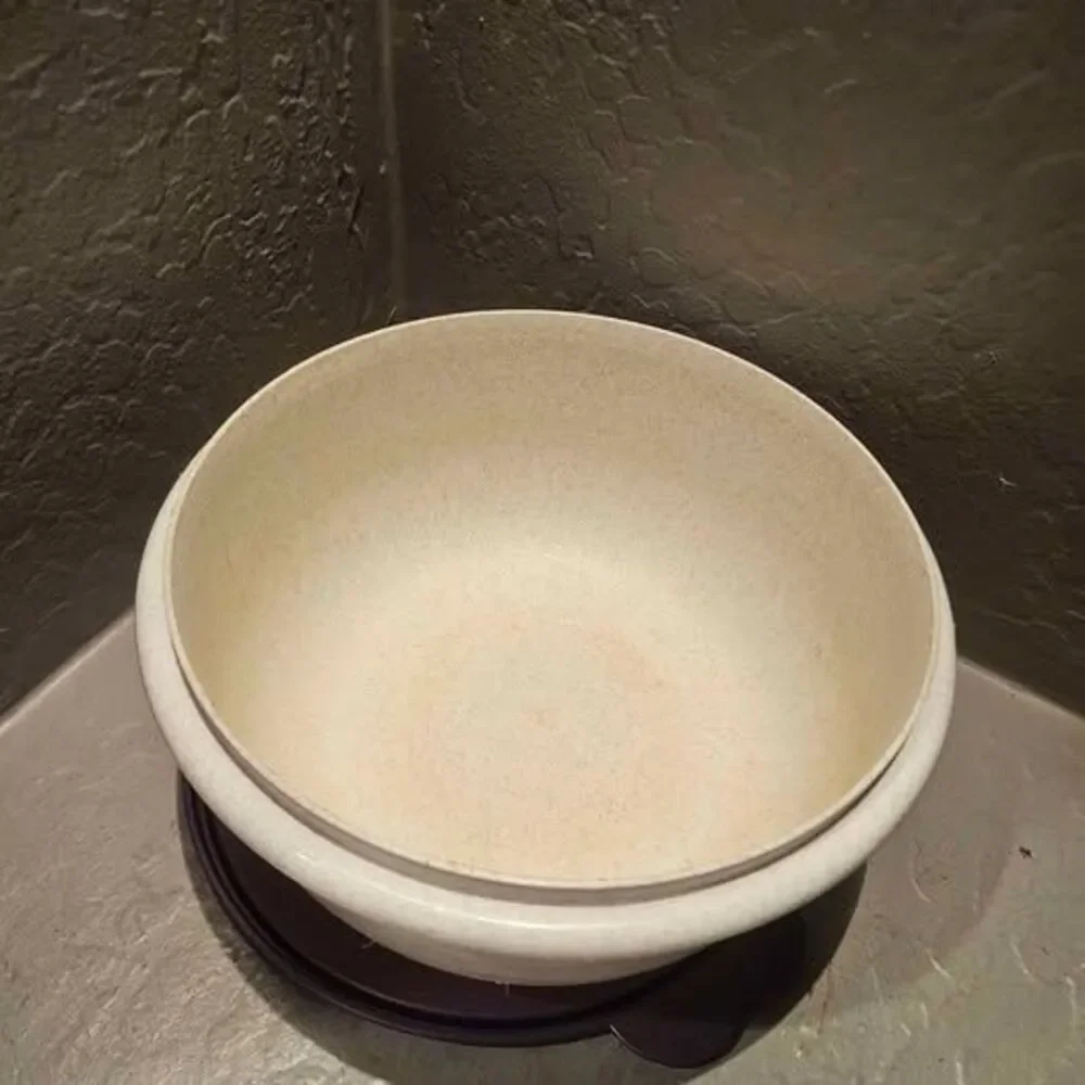 Vintage Tupperware Speckled Mixing Bowl with Purple Lid Fix N Mix